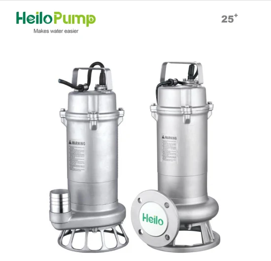 Pompe à eau centrifuge électrique à puits profonds pour eaux usées submersibles à haute pression AC en acier inoxydable pour le traitement des eaux usées et la série WQD-S de la communauté résidentielle
