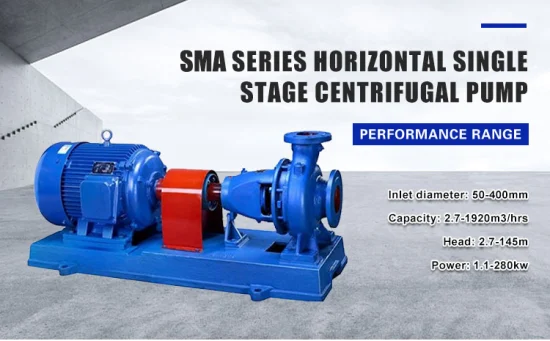 Pompe à moteur à eau centrifuge d'industrie d'arbre nu d'aspiration d'extrémité horizontale industrielle de série de SMA pour le système d'approvisionnement en eau